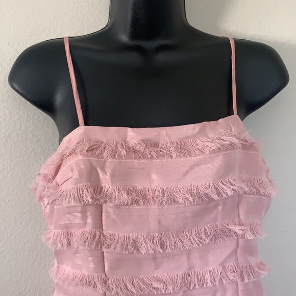 Princess Polly Mauve Pink Moline Fringe Ruffle Mini Tank Dress - Picture 4 of 13